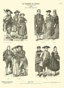 Swiss costumes, late 18th Century  af German School