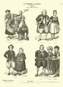 Swiss costumes, late 18th Century 
