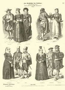 Swiss costumes, mid 17th Century  af German School