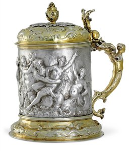 Tankard, sandsynligvis Hamborg, ca. 1660 (pakke forgyldt sølv) af German School