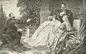 Tasso and the two Eleanors (gravure) af German School