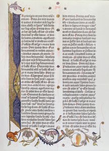 Den 36-linjers bibel, trykt af Gutenberg (vellum) af German School
