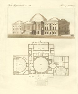 De Forenede Staters Capitol i Washington (farvet indgravering) af German School