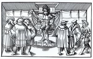 Court of a Baron, efter et træsnit i Cosmographie Universelle of Munster, udgivet 1552 af German School