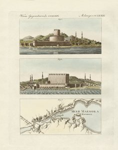 Dardanellerne (farvet gravering) af German School