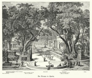 Dromos i Sparta, det antikke Grækenland (gravering) af German School