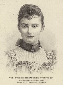 Hertuginde Alexandrina Augusta af Mecklenburg-Schwerin af German School