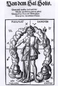 The Four Humors, fra Quinta Essentia af Leonhart Thurneisser zun Thurn (1531-956) udgivet i Leipzig, 1574 af German School