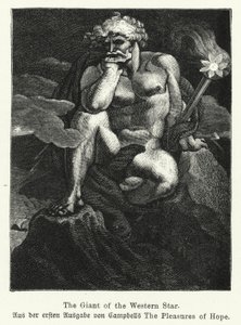 The Giant of the Western Star, illustration fra den første udgave af den skotske digter Thomas Campbells The Pleasures of Hope af German School