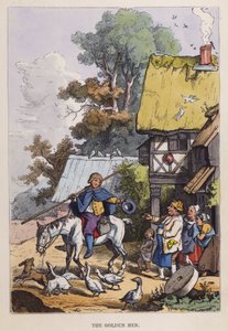 Den gyldne høne (farve litho) af German School