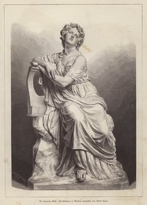 The Grieving Muse, marmorstatue af den tyske billedhugger Robert Cauer den Ældre (gravering) af German School