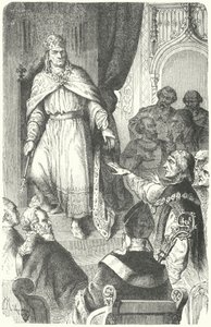 Den hellige romerske kejser Karl IV udsteder den gyldne tyr fra 1356 (gravering) af German School