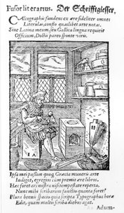 The Letter Plate Maker, udgivet af Hartman Schopper (træsnit) (b foto)