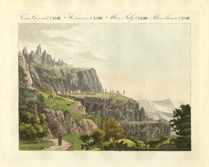 Montserrat i Spanien (farvet gravering) af German School