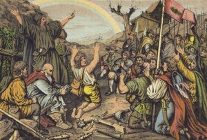 The Peasants Revolt (chromolitho) af German School