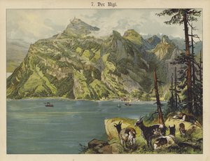 The Rigi (farve litho) af German School