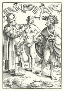 The Unequal Lovers (gravering) af German School
