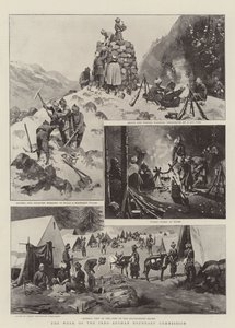 Arbejdet i den indo-afghanske grænsekommission (litho) af German School