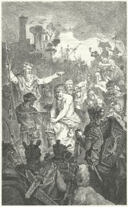 Dåben af Clovis I, frankernes konge, 496 (gravering) af German School