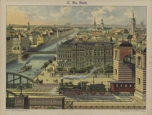 Byen (farve litho) af German School