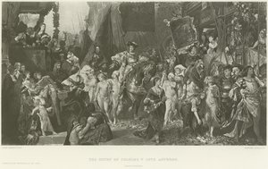 Karl Vs indtog i Antwerpen (gravure) af German School