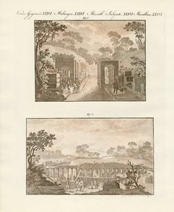 Den udgravede by Pompeji af German School