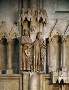 Ridderen Ekkard og hans kone Uta (Hermann og Reglindis) Skulptur af den tyske skole. 1245 Cathedrale of Saint Peter and Paul, Naumburg, Tyskland af German School