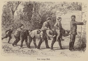 Det lange hestespil (gravering) af German School