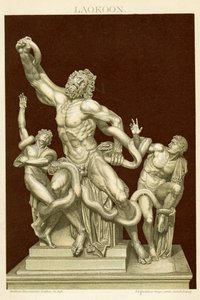 Statuen af Laocoön og hans sønner ca. 1890 (farvekromolitografi) af German School