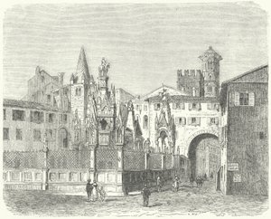 Scaligeri-gravene, middelalderlige herskere i Verona (gravering) af German School