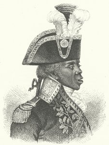 Toussaint Louverture, leder af den haitiske revolution (gravering) af German School