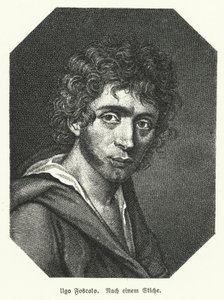 Ugo Foscolo, italiensk digter; soldat og revolutionær (litho) af German School