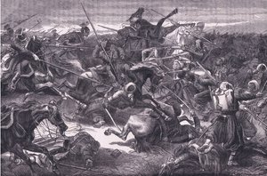 Uhlan-angreb, Cassells historie om krigen mellem Frankrig og Tyskland udgivet af Cassell and Company Limited, ca. 1890 (litho) af German School