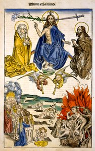 Ultima etas Mundi (Den sidste dom) fra Liber Chronicarum af Hartmann Schedel, 1493 af German School