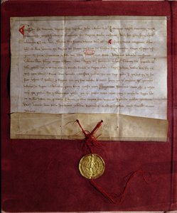 Kejser Frederik IIs (1194-1250) løfte om at forsyne kong Ludvig IX (1214-70) med heste, våben og proviant til det syvende korstog, 1246 af German School