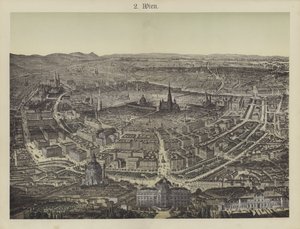 Wien, Østrig (farve litho) af German School