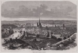 Udsigt over Rouen, Normandiet, Frankrig (gravering) af German School