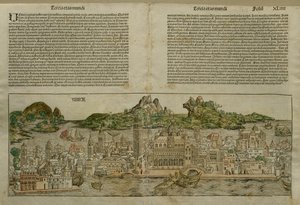Udsigt over Venedig, illustration fra Liber Chronicarum af Hartmann Schedel (1440-1514) udgivet i Nürnberg, 1493 af German School