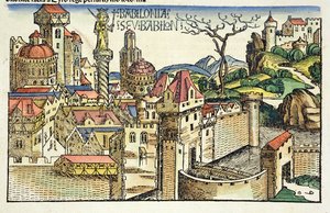 Udsigt over den antikke by Babylon, fra Nürnberg-krøniken af Hartmann Schedel (1440-1514) 1493 af German School