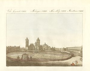 Udsigt over Grand Plaza i Mexico-City i Amerika (farvet gravering) af German School