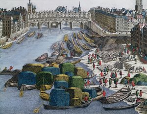 Udsigt over Wheat Port og Pont au Change ser opstrøms af German School