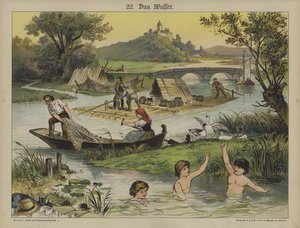 Vand (farve litho) af German School