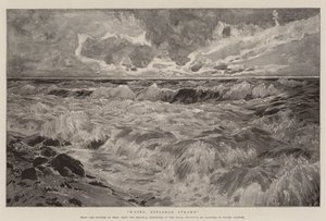 Waves, Einsamor Strand (Litho) af German School