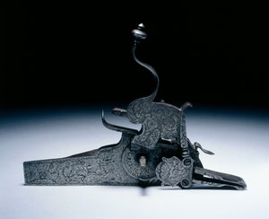 Hjullås fra en jagtpistol (stål) af German School