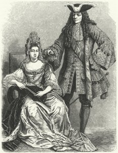 William III og Mary II, konge og dronning af England (gravering) af German School