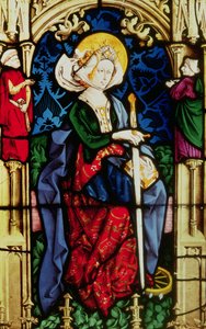 Vindue, der forestiller St. Catherine, fra Partenheim, ca. 1440 af German School