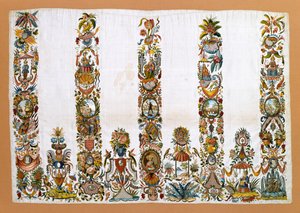 Kvindeforklæde, ca. 1760 (silke med metalliske tråde) af German School