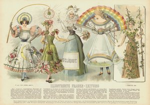 Kvinders kostumer og modetøj (farve litho) af German School