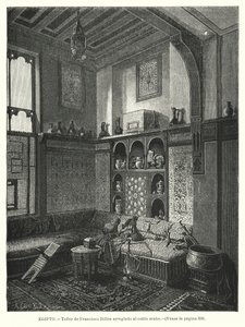 Francis Dillons værksted, dekoreret i arabisk stil (litho) af German School