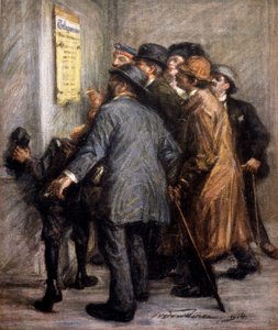 Første Verdenskrig (1914 - 1918): Østrigere læser erklæringen om krigsoperationer, -i "" Jugend"" af German School